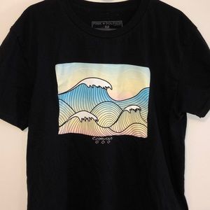Pink Dolphin waves t shirt